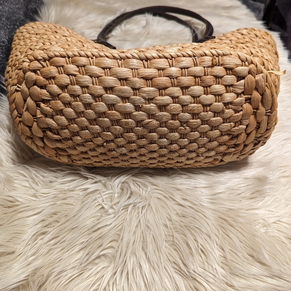 Straw beach or picnic bag tote purse - Picture 6 of 7